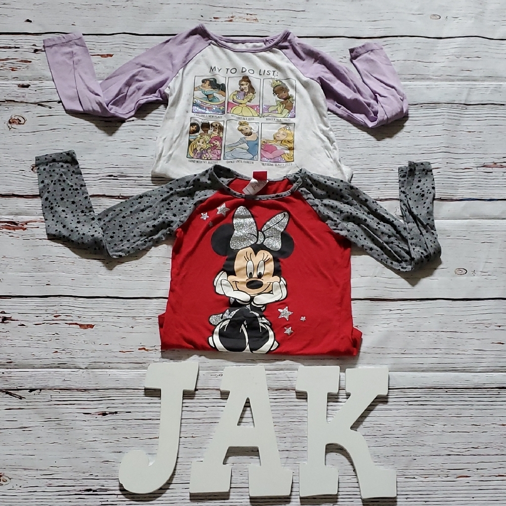 Disney Girls Minnie Mouse and Princess Long Sleeve Shirts 👩